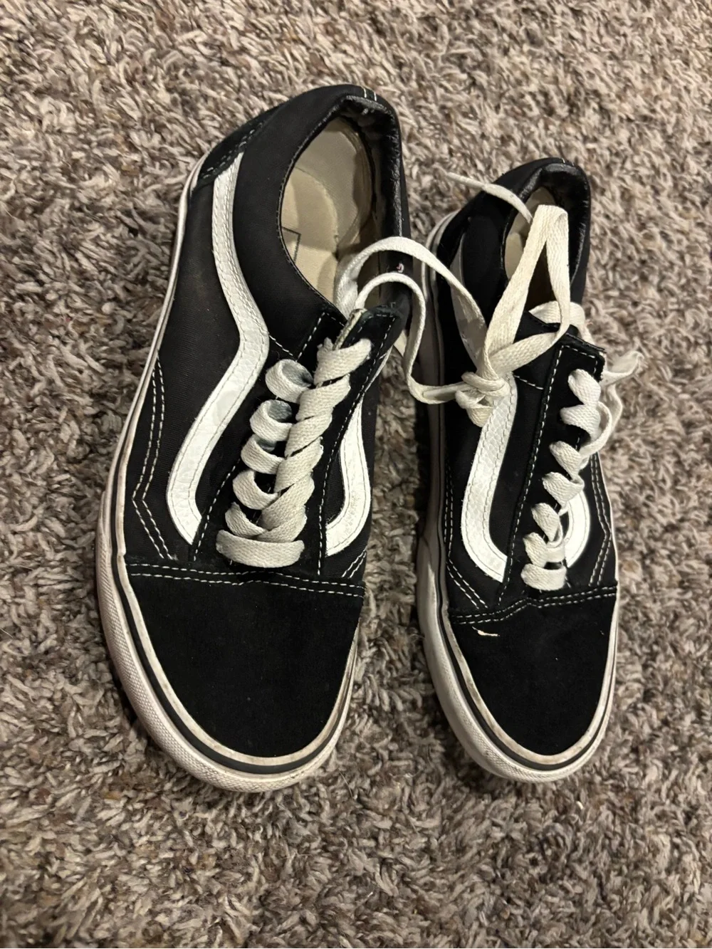 Vans Black and White Low-Top Skate Sneakers